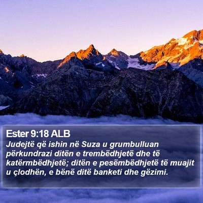 Ester 9:18 ALB Bible Verse Image