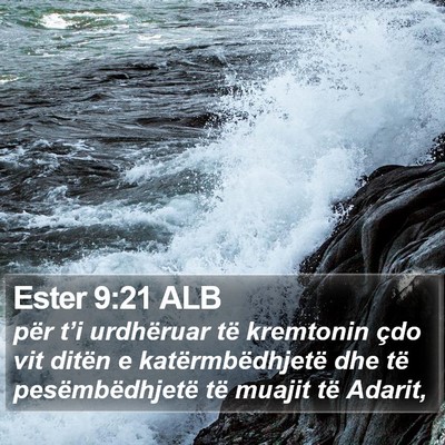 Ester 9:21 ALB Bible Verse Image