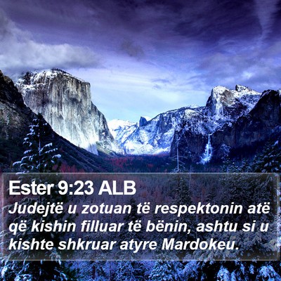 Ester 9:23 ALB Bible Verse Image