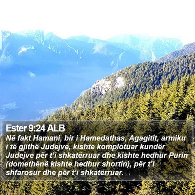 Ester 9:24 ALB Bible Verse Image