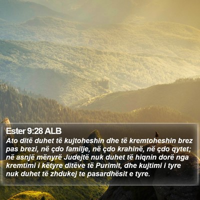 Ester 9:28 ALB Bible Verse Image