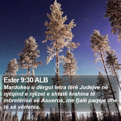 Ester 9:30 ALB Bible Verse Image