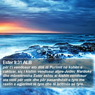 Ester 9:31 ALB Bible Verse Image