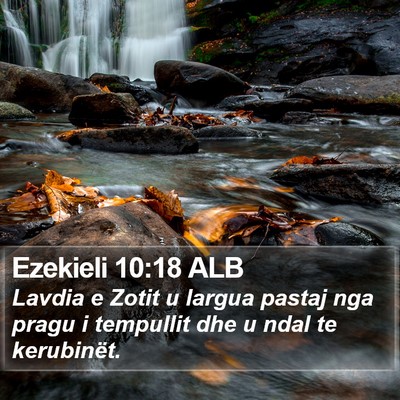 Ezekieli 10:18 ALB Bible Verse Image