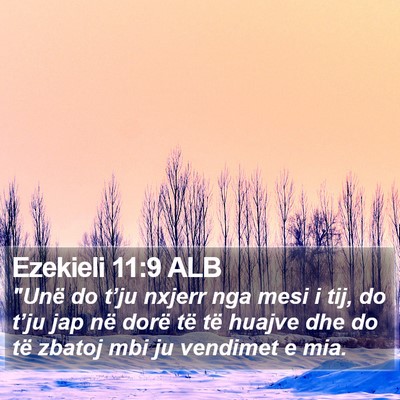 Ezekieli 11:9 ALB Bible Verse Image