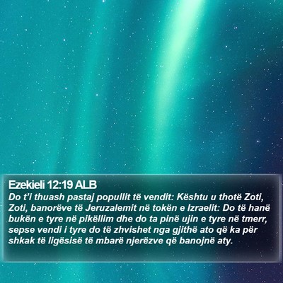 Ezekieli 12:19 ALB Bible Verse Image