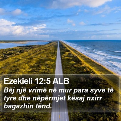 Ezekieli 12:5 ALB Bible Verse Image