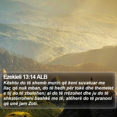Ezekieli 13:14 ALB Bible Verse Image