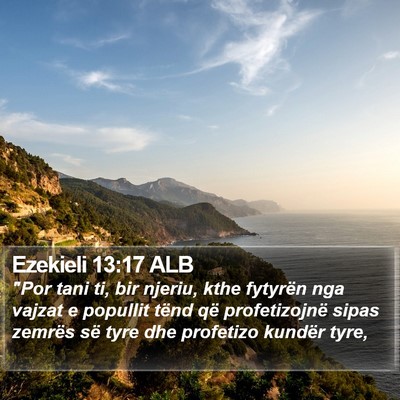 Ezekieli 13:17 ALB Bible Verse Image