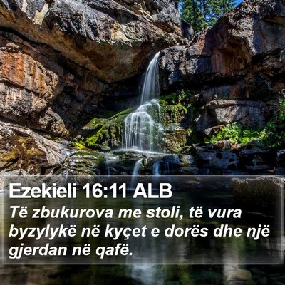 Ezekieli 16:11 ALB Bible Verse Image