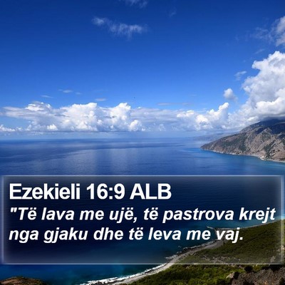 Ezekieli 16:9 ALB Bible Verse Image