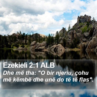 Ezekieli 2:1 ALB Bible Verse Image