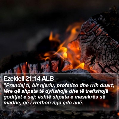 Ezekieli 21:14 ALB Bible Verse Image