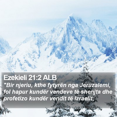 Ezekieli 21:2 ALB Bible Verse Image
