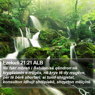Ezekieli 21:21 ALB Bible Verse Image