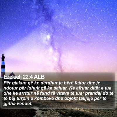 Ezekieli 22:4 ALB Bible Verse Image