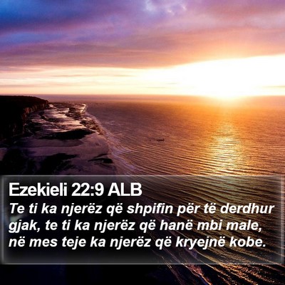 Ezekieli 22:9 ALB Bible Verse Image