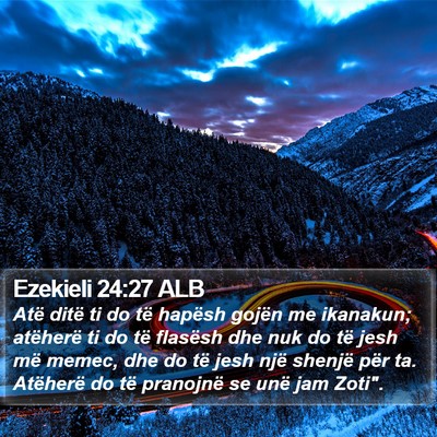 Ezekieli 24:27 ALB Bible Verse Image