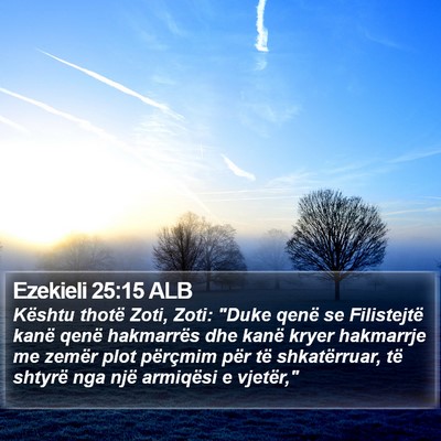 Ezekieli 25:15 ALB Bible Verse Image
