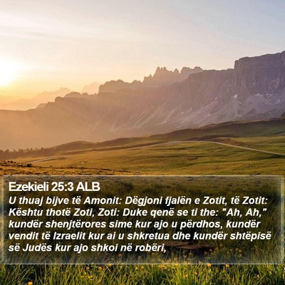 Ezekieli 25:3 ALB Bible Verse Image