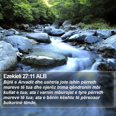 Ezekieli 27:11 ALB Bible Verse Image
