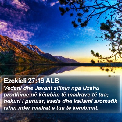 Ezekieli 27:19 ALB Bible Verse Image