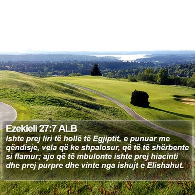 Ezekieli 27:7 ALB Bible Verse Image