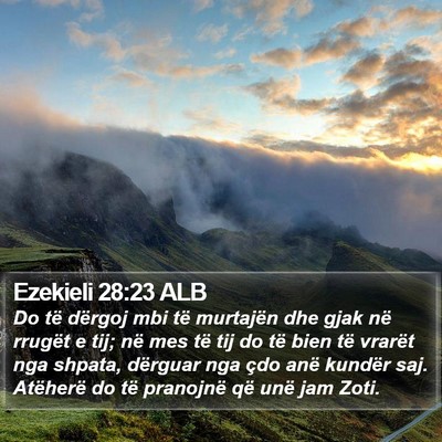 Ezekieli 28:23 ALB Bible Verse Image