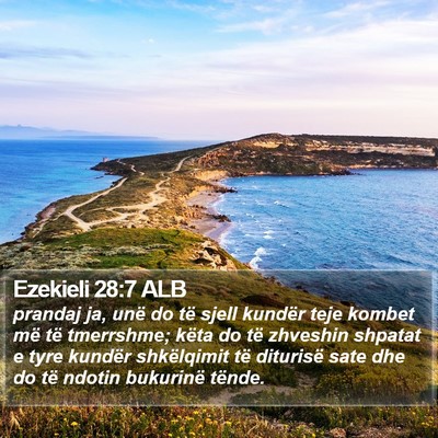 Ezekieli 28:7 ALB Bible Verse Image