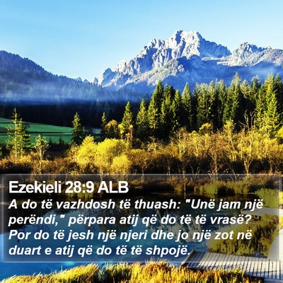 Ezekieli 28:9 ALB Bible Verse Image