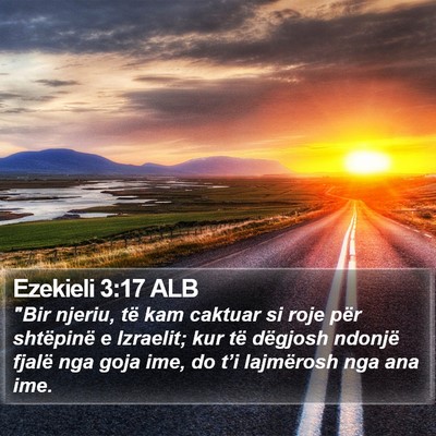 Ezekieli 3:17 ALB Bible Verse Image