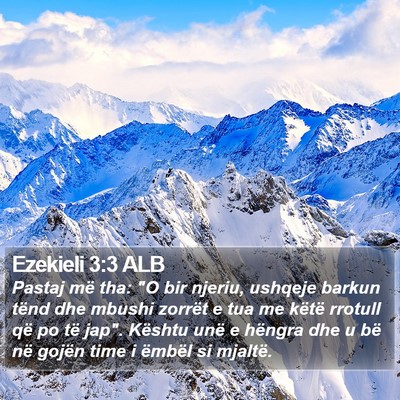Ezekieli 3:3 ALB Bible Verse Image