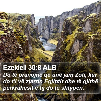 Ezekieli 30:8 ALB Bible Verse Image