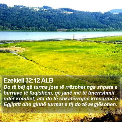 Ezekieli 32:12 ALB Bible Verse Image