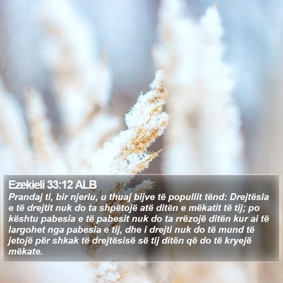 Ezekieli 33:12 ALB Bible Verse Image