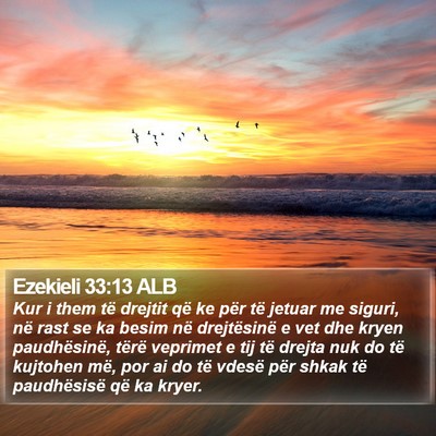 Ezekieli 33:13 ALB Bible Verse Image
