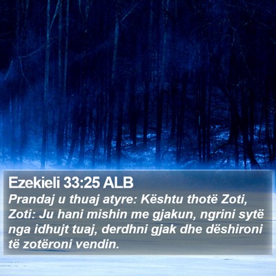 Ezekieli 33:25 ALB Bible Verse Image
