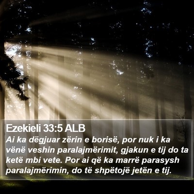 Ezekieli 33:5 ALB Bible Verse Image