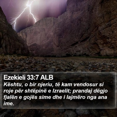 Ezekieli 33:7 ALB Bible Verse Image