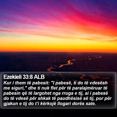 Ezekieli 33:8 ALB Bible Verse Image