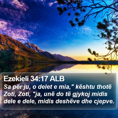 Ezekieli 34:17 ALB Bible Verse Image