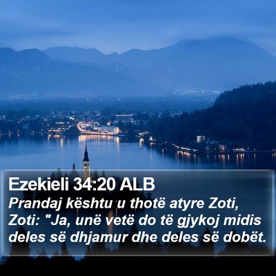 Ezekieli 34:20 ALB Bible Verse Image