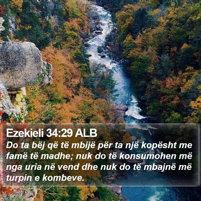 Ezekieli 34:29 ALB Bible Verse Image