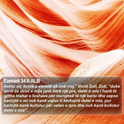 Ezekieli 34:8 ALB Bible Verse Image