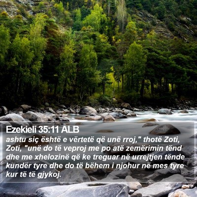 Ezekieli 35:11 ALB Bible Verse Image