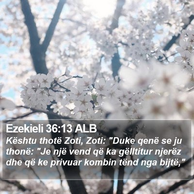 Ezekieli 36:13 ALB Bible Verse Image