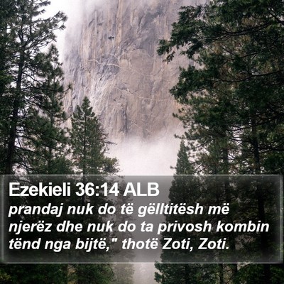 Ezekieli 36:14 ALB Bible Verse Image