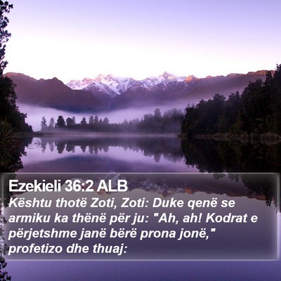 Ezekieli 36:2 ALB Bible Verse Image