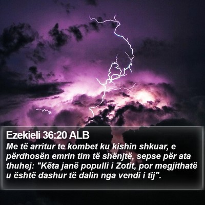 Ezekieli 36:20 ALB Bible Verse Image
