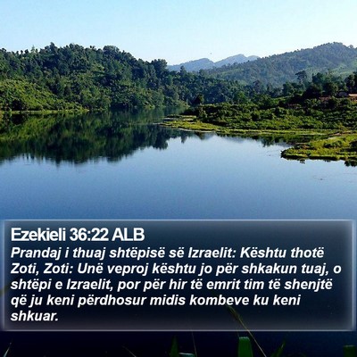 Ezekieli 36:22 ALB Bible Verse Image